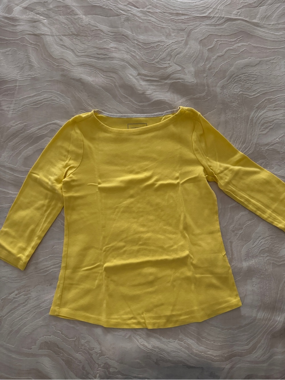Charter Club Yellow Boatneck 3/4 Sleeve Top
